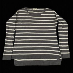 Vintage Striped Gray and White Women's Sweater
